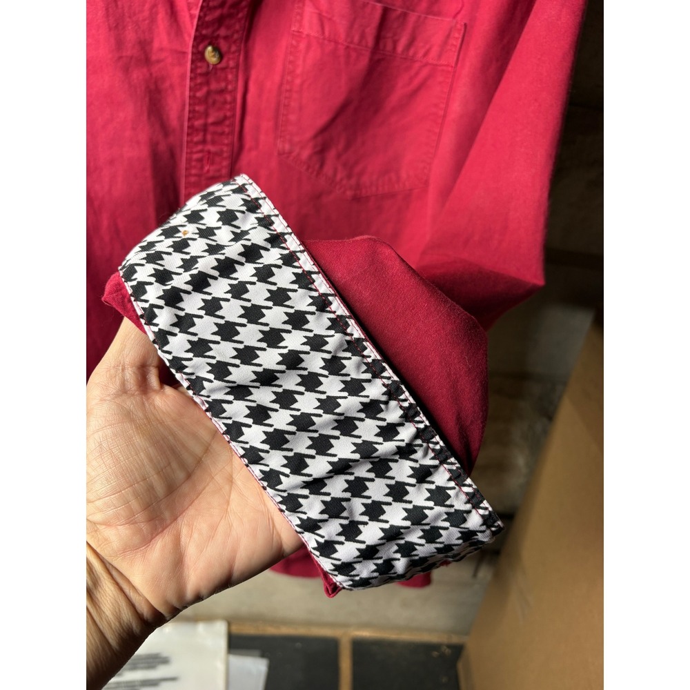 College‎ World Alabama Crimson Tide Mens XL Red Houndstooth Button Down Shirt - Picture 4 of 8